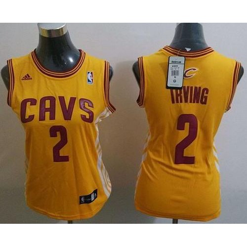 Cleveland Cavaliers #2 Kyrie Irving Gold Alternate Womens Stitched Jersey Womens