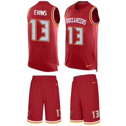 Buccaneers #13 Mike Evans Red Team Color Men's Stitched Limited Tank Top Suit Jersey
