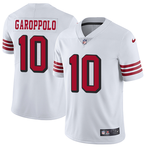 49ers #10 Jimmy Garoppolo White Rush Men's Stitched Vapor Untouchable Limited Jersey