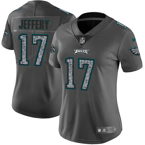Philadelphia Eagles #17 Alshon Jeffery Gray Static Women's Stitched Vapor Untouchable Limited Jersey Womens