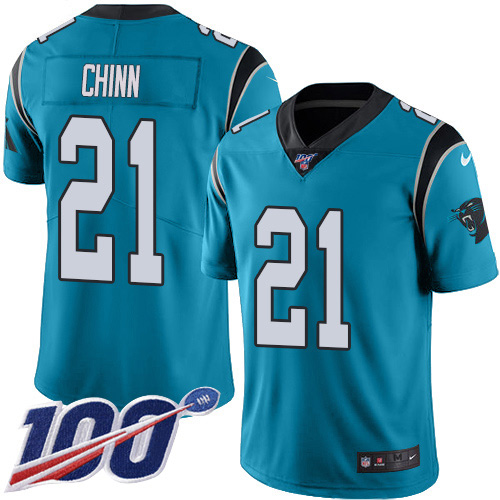 Panthers #21 Jeremy Chinn Blue Alternate Men's Stitched 100th Season Vapor Untouchable Limited Jersey
