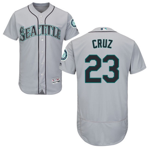 Seattle Mariners #23 Nelson Cruz Grey Flexbase Authentic Collection Stitched Jersey Men's
