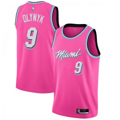 Miami Heat #9 Kelly Olynyk Pink Womens Swingman Earned Edition Jersey Womens