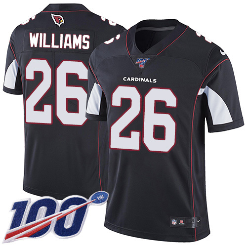 Arizona Cardinals #26 Brandon Williams Black Alternate Men's Stitched 100th Season Vapor Limited Jersey Men's