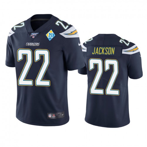 Los Angeles Los Angeles Chargers #22 Justin Jackson Navy 60th Anniversary Vapor Limited Jersey Men's