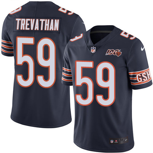 Chicago Bears #59 Danny Trevathan Navy Blue Team Color Men's 100th Season Stitched Vapor Untouchable Limited Jersey Men's