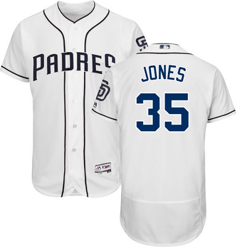 San Diego Padres #35 Randy Jones White Flexbase Authentic Collection Stitched Jersey Men's