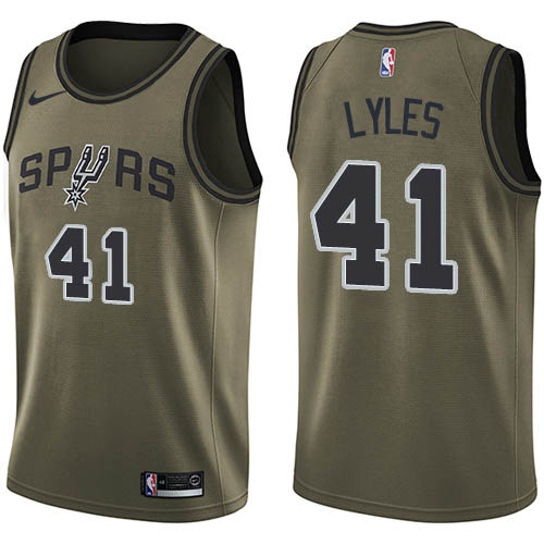 San Antonio Spurs #41 Trey Lyles Green Youth Swingman Salute to Service Jersey Youth
