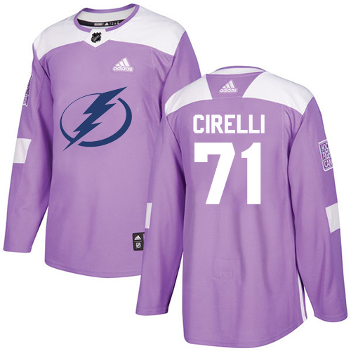 Adidas Lightning #71 Anthony Cirelli Purple Authentic Fights Cancer Stitched Jersey