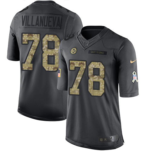 Pittsburgh Steelers #78 Alejandro Villanueva Black Men's Stitched Limited 2016 Salute to Service Jersey Men's