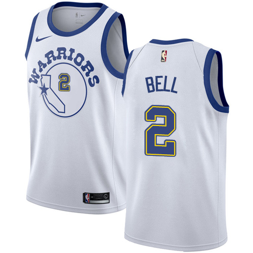 Golden State Warriors #2 Jordan Bell White Throwback Swingman Hardwood Classics Jersey Mens