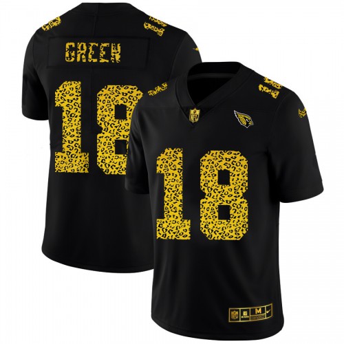 Arizona Arizona Cardinals #18 A.J. Green Men's Leopard Print Fashion Vapor Limited Jersey Black Men's