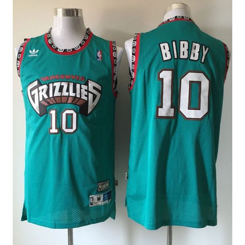 Memphis Grizzlies #10 Mike Bibby Green Throwback Stitched Jersey Mens