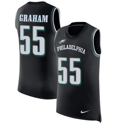 Eagles #55 Brandon Graham Black Alternate Men's Stitched Limited Rush Tank Top Jersey