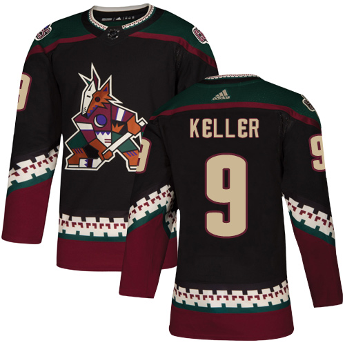 Adidas Arizona Coyotes #9 Clayton Keller Black Alternate Authentic Stitched Jersey Men's