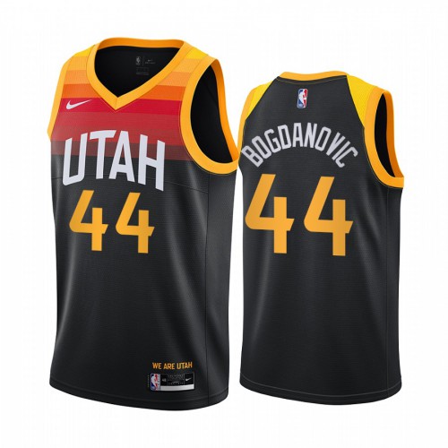 Utah Jazz #44 Bojan Bogdanovic Black Youth Swingman 2020-21 City Edition Jersey Youth