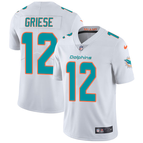 Miami Dolphins #12 Bob Griese White Men's Stitched Vapor Untouchable Limited Jersey Men's