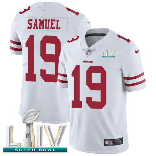 49ers #19 Deebo Samuel White Super Bowl LIV 2020 Men's Stitched Vapor Untouchable Limited Jersey