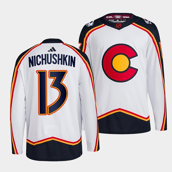 Colorado Avalanche #13 Valeri Nichushkin Men's Adidas Reverse Retro 2.0 Authentic Player Jersey - White