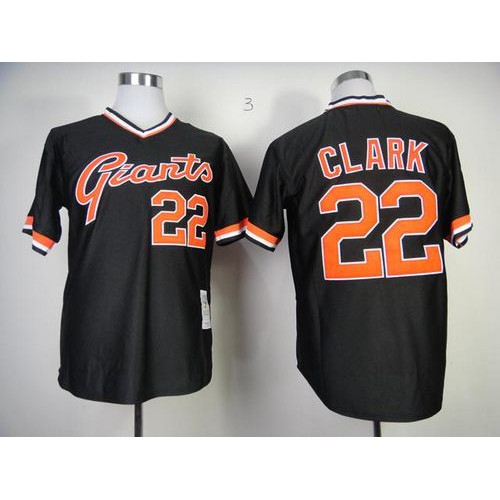 Mitchell And Ness San Francisco Giants #22 Will Clark Black Stitched Throwback Jersey Men's