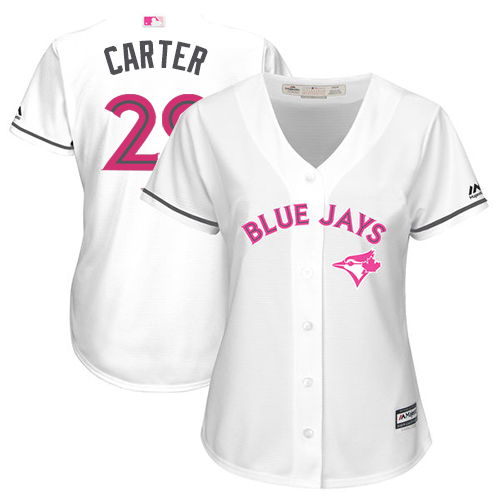 Toronto Blue Jays #29 Joe Carter White Mother's Day Cool Base Women's Stitched Jersey Womens