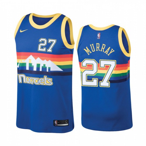 Denver Nuggets #27 Jamal Murray Hardwood Classic Blue Jersey Mens