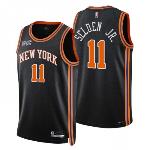 New York New York Knicks #11 Wayne Selden Jr. Mens Black 2021/22 Swingman Jersey - City Edition Mens