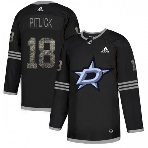 Adidas Dallas Stars #18 Tyler Pitlick Black Authentic Classic Stitched Jersey Men's