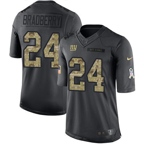 New York Giants #24 James Bradberry Black Men's Stitched Limited 2016 Salute to Service Jersey Men's