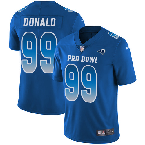 Rams #99 Aaron Donald Royal Men's Stitched Limited NFC 2018 Pro Bowl Jersey