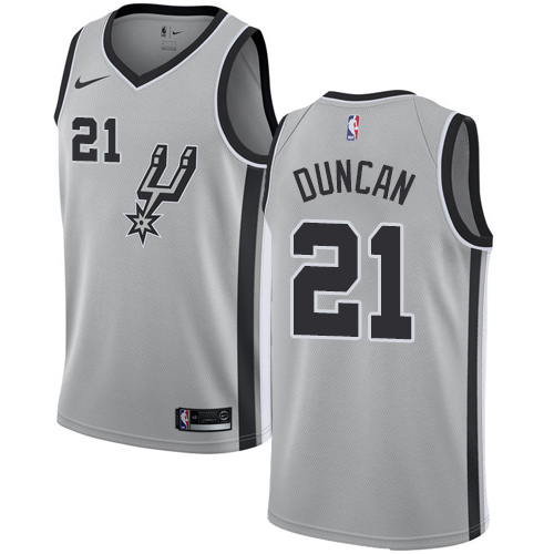 San Antonio Spurs #21 Tim Duncan Silver Womens Swingman Statement Edition Jersey Womens