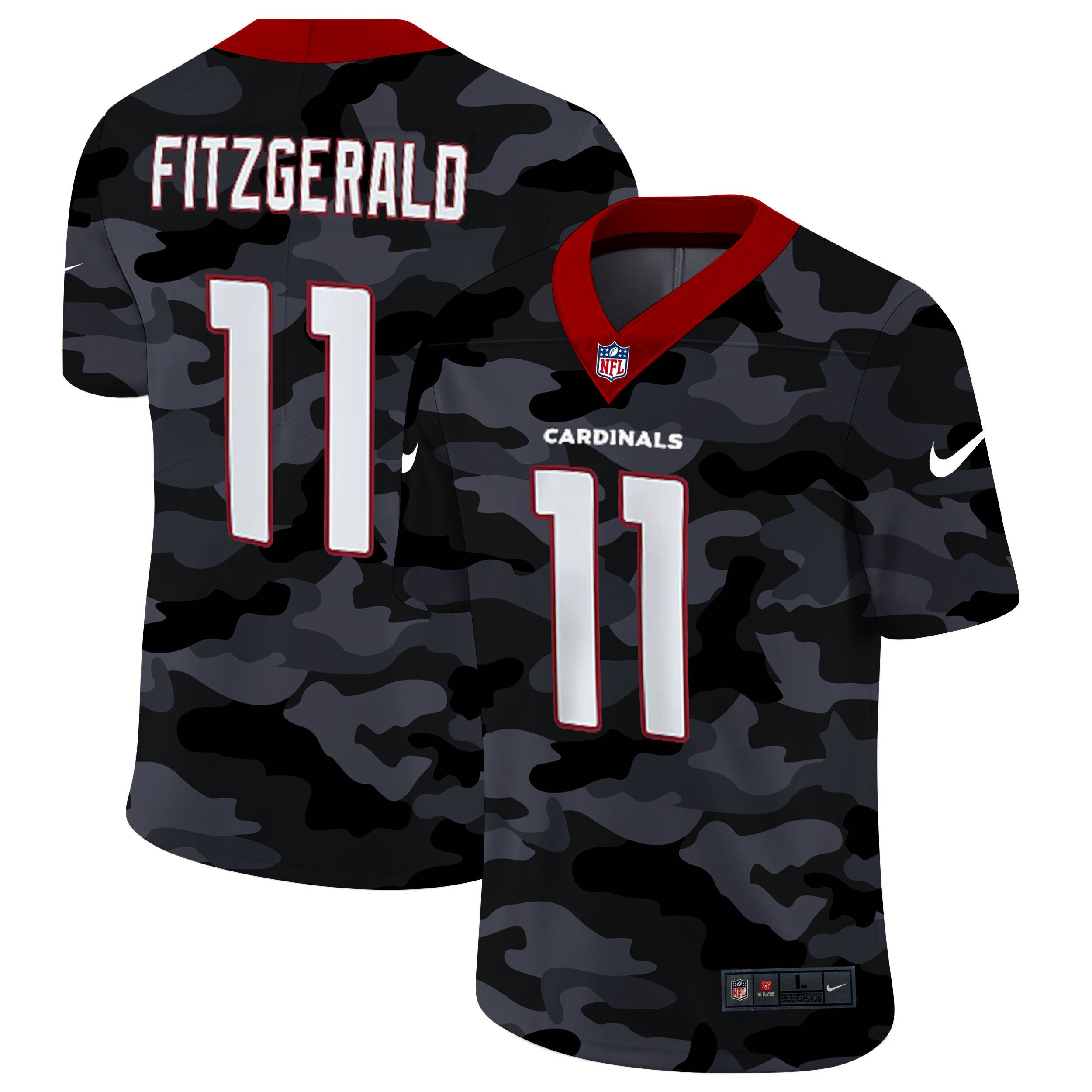 Arizona Cardinals #11 Larry Fitzgerald Men's 2020 Black CAMO Vapor Untouchable Limited Stitched Jersey