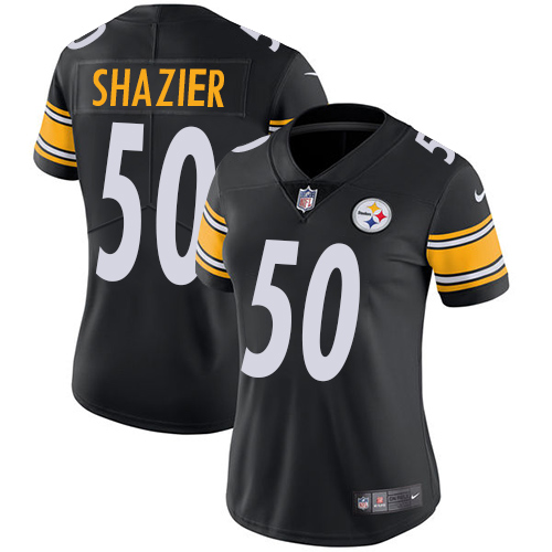 Pittsburgh Steelers #50 Ryan Shazier Black Team Color Women's Stitched Vapor Untouchable Limited Jersey Womens