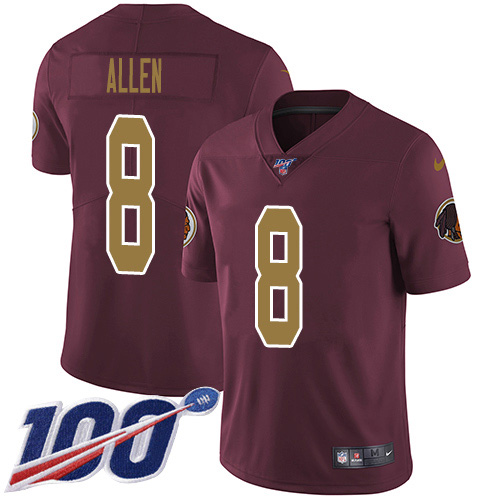 Washington Commanders #8 Kyle Allen Burgundy Red Alternate Men's Stitched 100th Season Vapor Untouchable Limited Jersey Men's