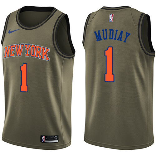 New York Knicks #1 Emmanuel Mudiay Green Youth Swingman Salute to Service Jersey Youth