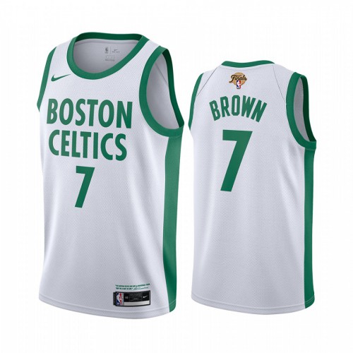 Boston Boston Celtics #7 Jaylen Brown White Swingman Youth 2022 Finals City Edition Jersey Youth
