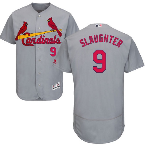 St.Louis Cardinals #9 Enos Slaughter Grey Flexbase Authentic Collection Stitched Jersey Men's
