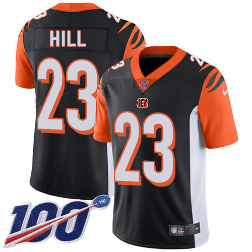 Bengals #23 Daxton Hill Black Team Color Youth Stitched 100th Season Vapor Untouchable Limited Jersey