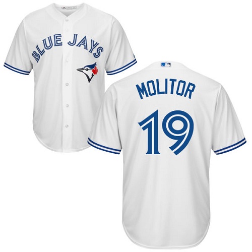 Toronto Blue Jays #19 Paul Molitor White Cool Base Stitched Youth Jersey Youth