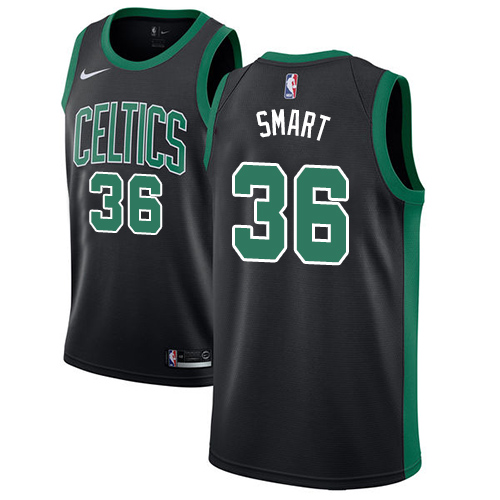 Boston Celtics #36 Marcus Smart Black Swingman Statement Edition Jersey Mens