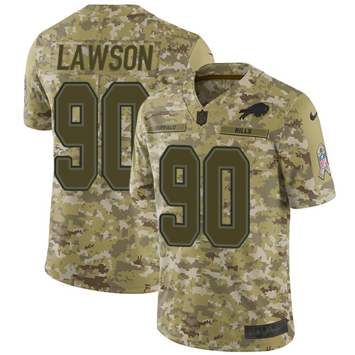 Buffalo Bills #90 Shaq Lawson Camo Men's Stitched Limited 2018 Salute To Service Jersey Men's