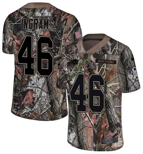 Bills #46 Ja'Marcus Ingram Camo Men's Stitched Limited Rush Realtree Jersey