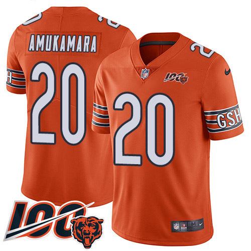 Chicago Bears #20 Prince Amukamara Orange Men's 100th Season Stitched Limited Rush Jersey Men's