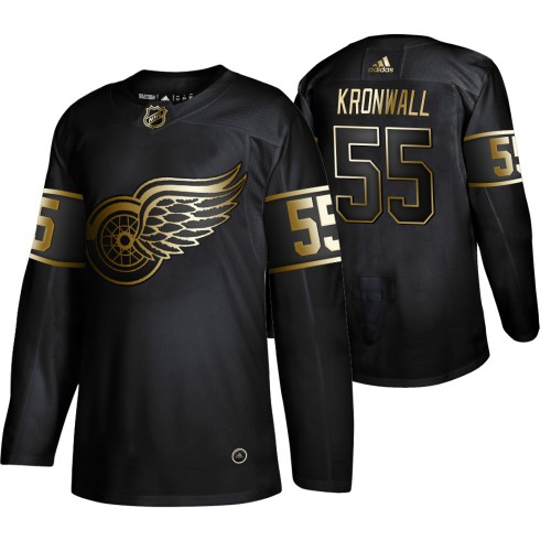 Adidas Detroit Red Wings #55 Niklas Kronwall Men's 2019 Black Golden Edition Authentic Stitched Jersey Men's
