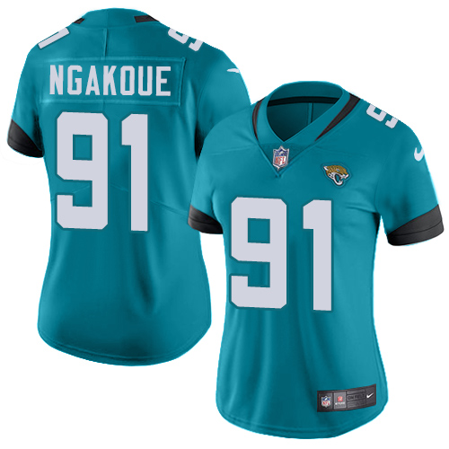 Jacksonville Jaguars #91 Yannick Ngakoue Teal Green Alternate Women's Stitched Vapor Untouchable Limited Jersey Womens