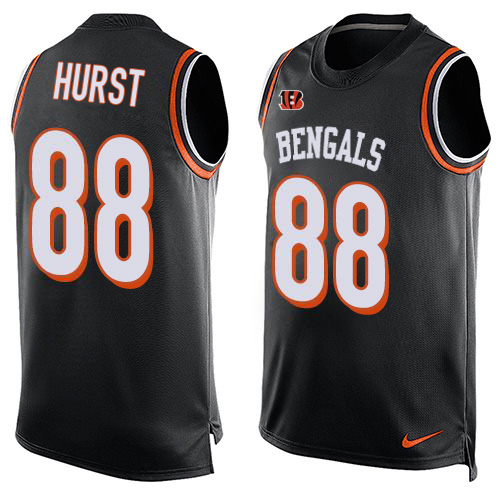 Bengals #88 Hayden Hurst Black Team Color Men's Stitched Limited Tank Top Jersey