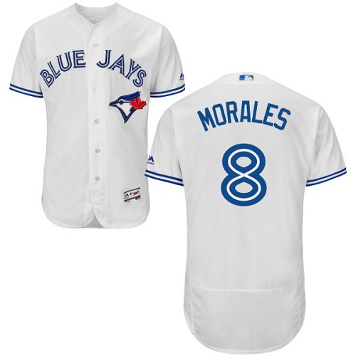 Toronto Blue Jays #8 Kendrys Morales White Flexbase Authentic Collection Stitched Jersey Men's