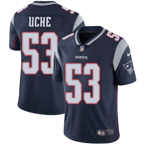 New England Patriots #53 Josh Uche Navy Blue Team Color Youth Stitched Vapor Untouchable Limited Jersey Youth