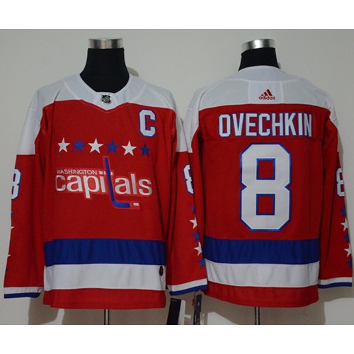 Adidas Washington Capitals #8 Alex Ovechkin Red Alternate Authentic Stitched Jersey Men's