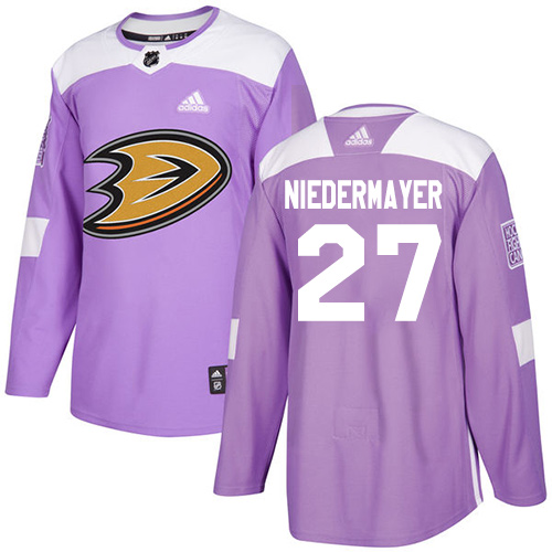 Adidas Anaheim Ducks #27 Scott Niedermayer Purple Authentic Fights Cancer Stitched Jersey Men's